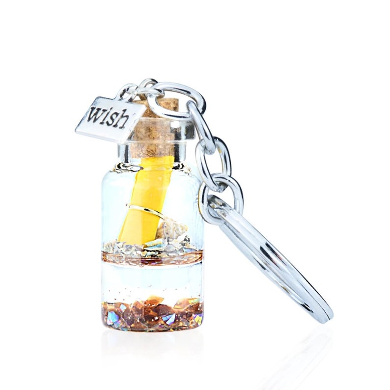 Mini Wish Jar Bottle Keychain Eternal Sparkling Key Rings Etsy