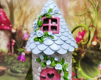 15cm Floral fairy house for fairygarden mini house garden decor pretend play gift party favor home decor tooth fairy house  terrarium decor