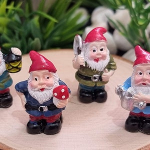4pcs of miniature Gnome fairy garden decor enchanted garden plant terrarium decor garden gnome mini Gnomes for pots Gnome fairygarden