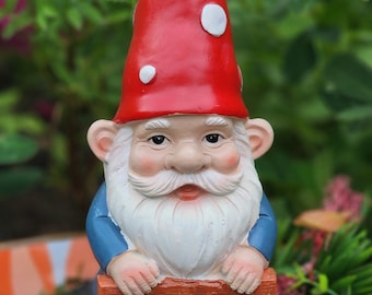 23cm Garden Gnome with welcome sign fairy garden decor enchanted garden  gnome ornament plant terrarium decor garden gnome xmas decor gift