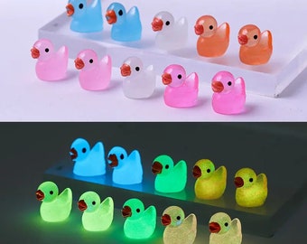 Mini Luminous Duck Micro Ornaments Fluorescence Animal Succulent Plants Potted Decoration Micro Landscape Accessories