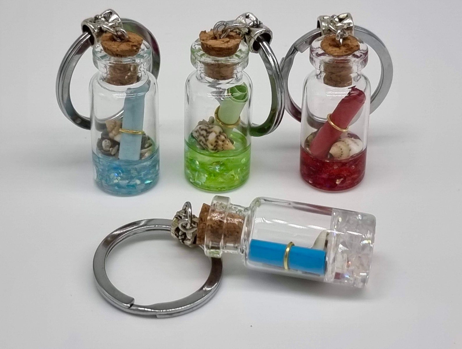 Mini Wish Jar Bottle Keychain Eternal Sparkling Key Rings Etsy
