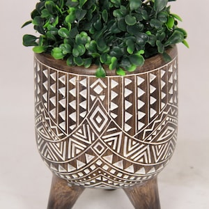 Boho Tribal  african art decor bowl/ succulent/cactus plantern pot