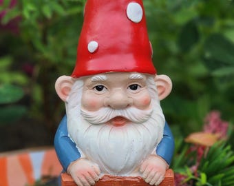 23cm Garden Gnome with welcome sign fairy garden decor enchanted garden  gnome ornament plant terrarium decor garden gnome xmas decor gift