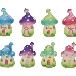 8 pcs of Fairy Garden House Mushroom Ornament Figurine Statue Sculpture Gift ornaments birthday gift return gift