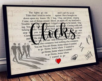 Coldplay Clocks Art Etsy