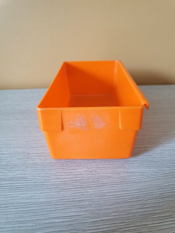 Dupol Rubbermaid - Design Allemand Des Années 1970 Bac de Rangement en Plastique Orange