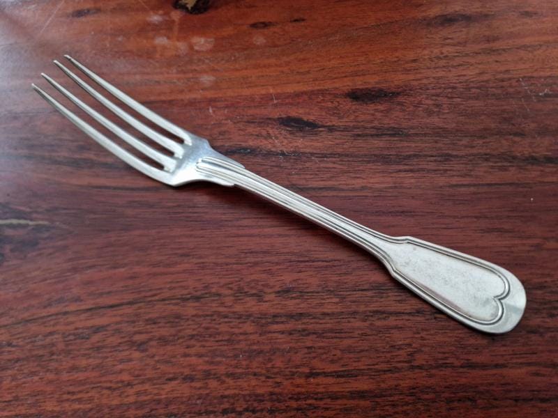 Alfenide, Christofle - Chinon Model Table Fork in Silver-plated Alfenide, Christofle - Chinon Model Table Fork in Silver-plated