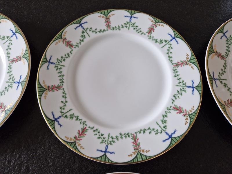 リモージュのレイノー - 磁器製ディナープレート6枚セット、祝祭