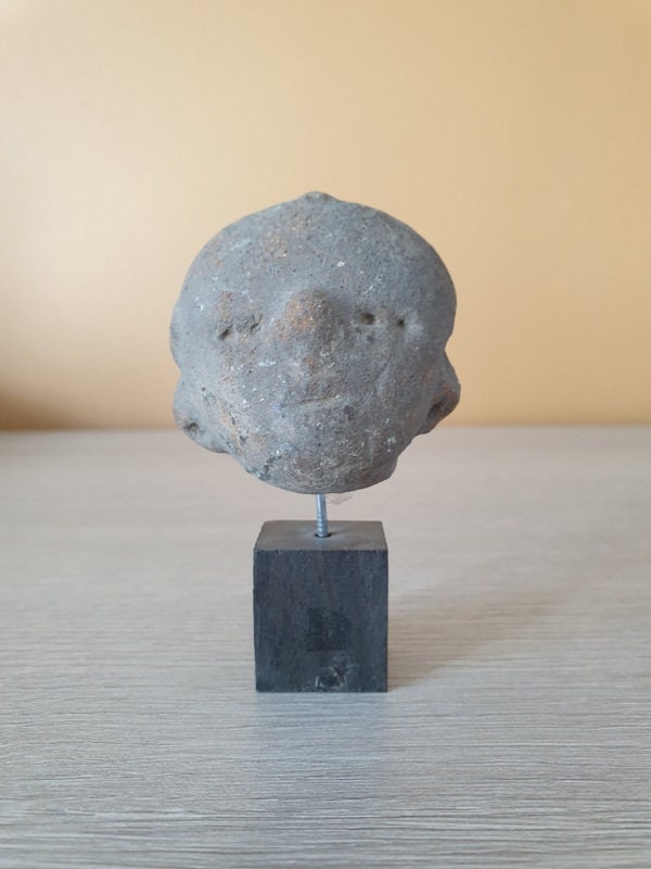 Ancienne Tête de Statuette - en Terre Cuite Art Précolombien 1Er Millénaire