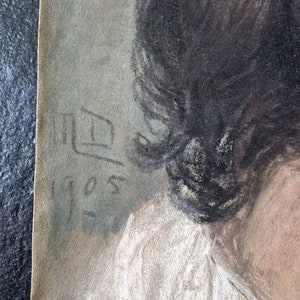 Marguerite Dubois née en 1883 Pastel sur papier Portrait de Jésus Christ Signé et daté 1905 image 2