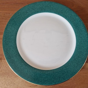 Limoges porcelain and decorated with Sologne porcelain - Flat presentation plate - Louisiana green model
