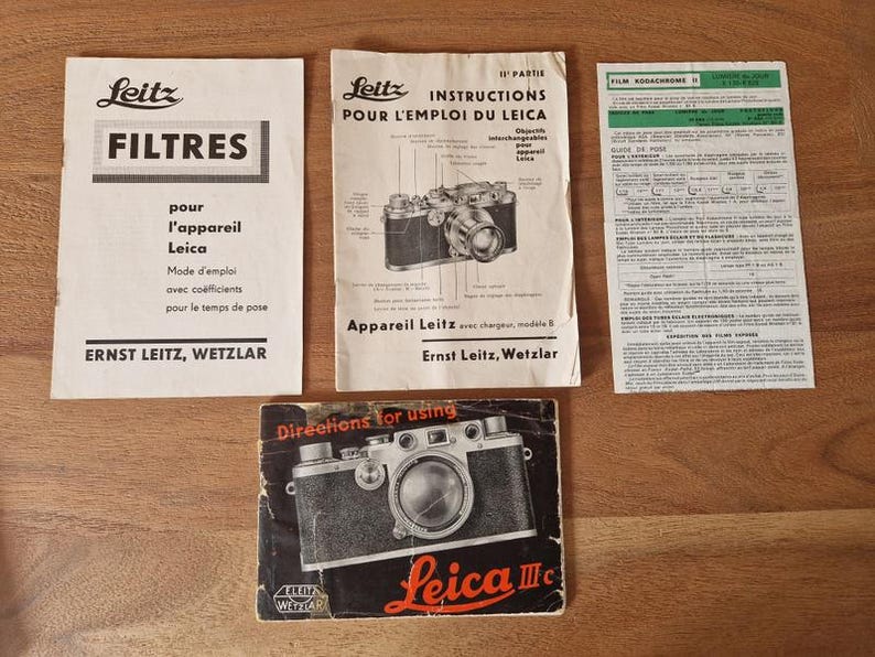 Manuel D'instructions Leica Leitz - Parties I, II, III - Photocopies Anciennes (complètes)