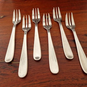 Christofle - Set of 6 Dax model cake forks in silver-plated metal