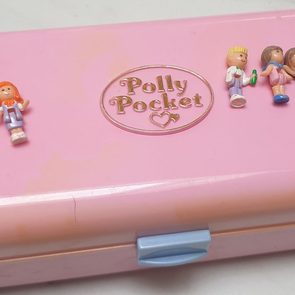 Vintage Polly Pocket Pool Party Set Bluebird Toys 1989 RARE Variation 7 dolls