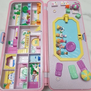 Vintage Polly Pocket Pool Party Set Bluebird Toys 1989 RARE Variation 7 dolls image 2