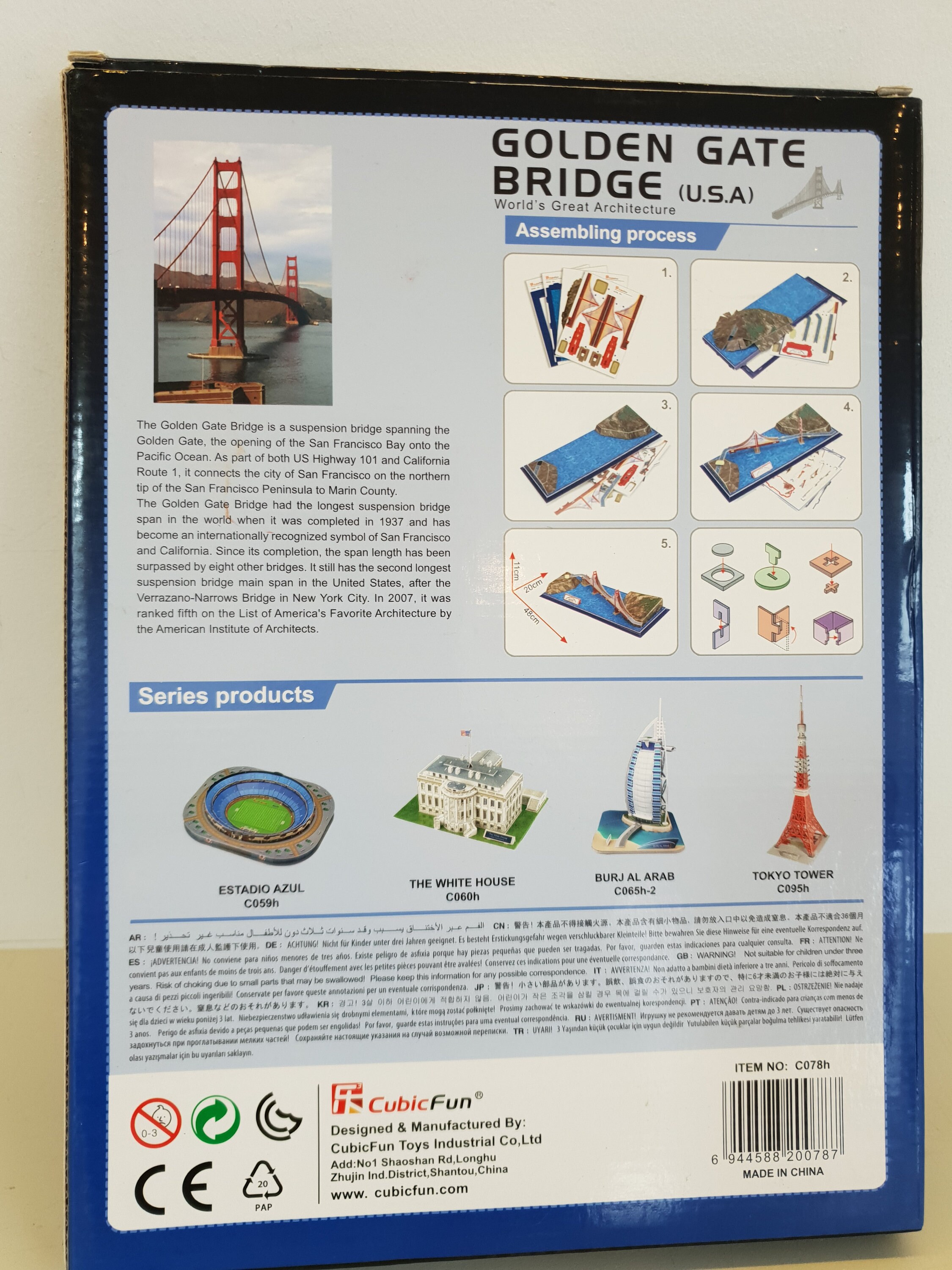 Golden Gate Bridge DIY Educational 3D Puzzles Jigsaw Kids Etsy