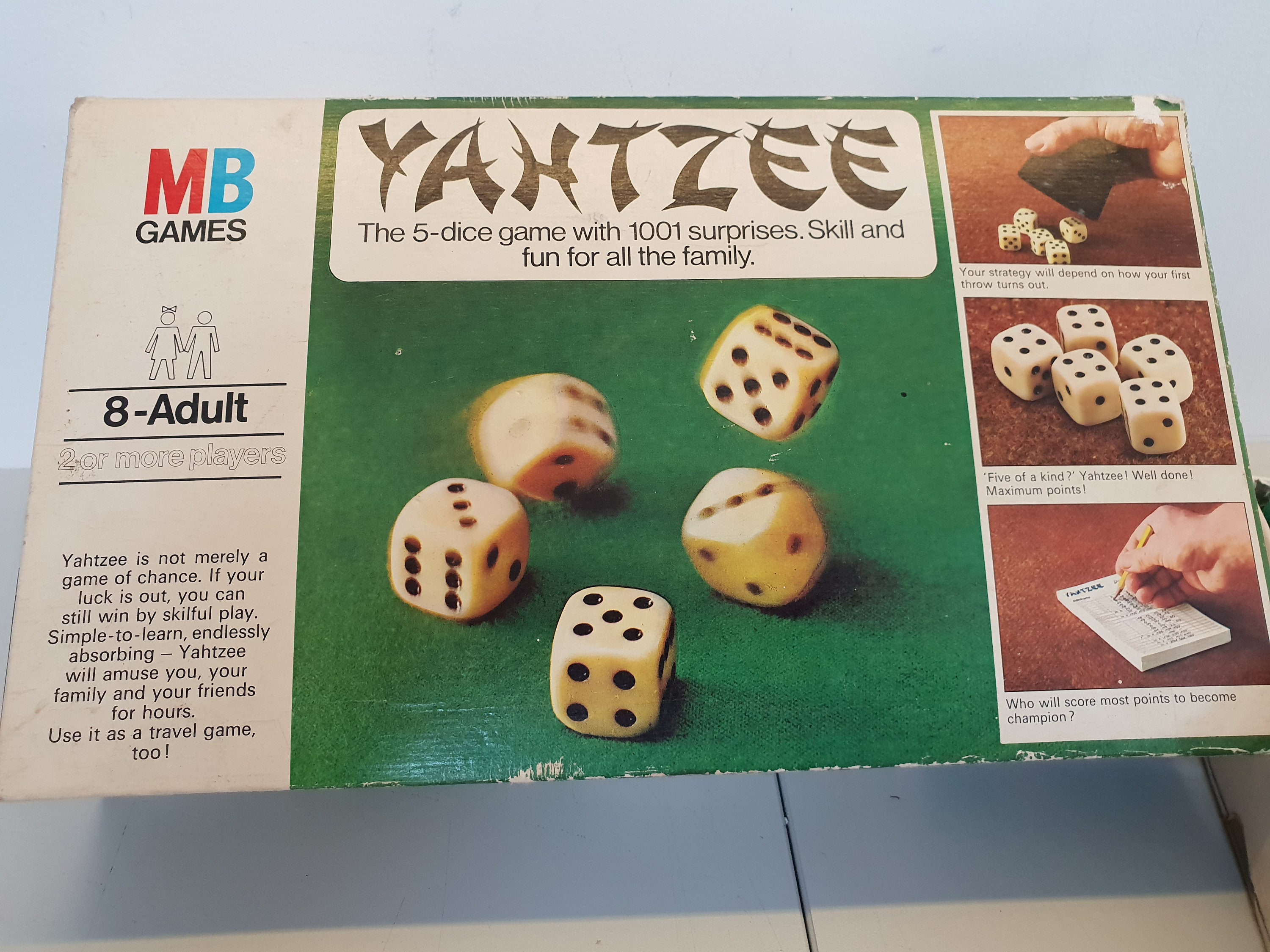 Original Yahtzee Dice Game MB Games 1977 Version Board Fair Etsy