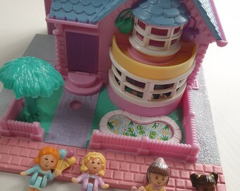 Rare Vintage Bluebird Polly pocket 1993 Light Up Bay Window House 100% Complete