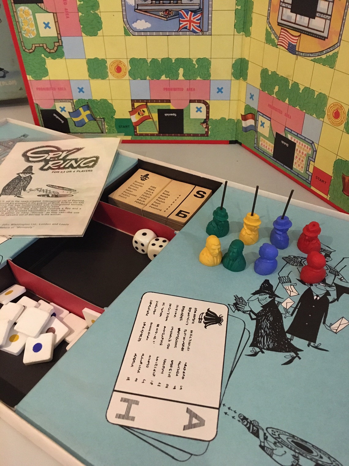 Vintage Waddingtons Spy Ring Board Game 1965 Excellent Etsy