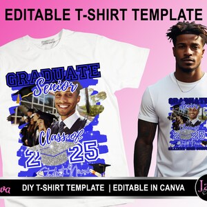 Senior Night Shirt, Graduation T Shirt Design, Editable in Canva, 2025 Graduation Family T Shirt Design, Easily Change Colors