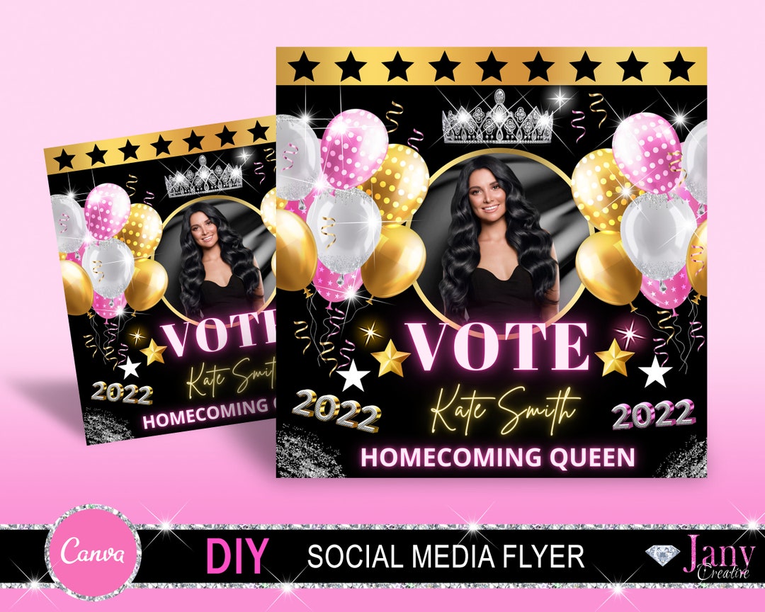 Vote Homecoming Queen, Class Campaign Flyer, Voting Flyer, High School ...