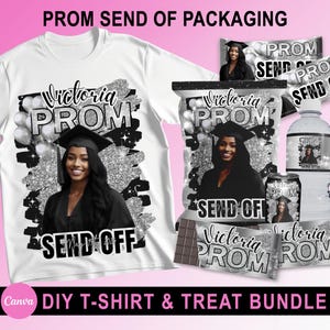 Prom Send off Treat Bundle ,Prom Water Label, Prom candy bar, 2025 Prom Chip Bag Template, Prom Send Off Party Favor, Editable In Canva