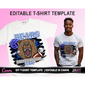 Editable Homecoming Shirt Design File, Football T Shirt Design, T-Shirt Design Template for Sublimation, DTF, or DTG Printing | Canva