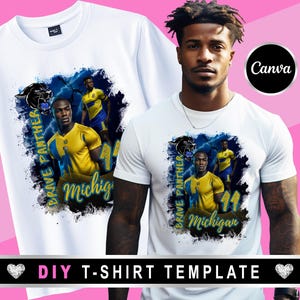 Football T Shirt Design | Football Game Day Design File | T-Shirt Design Template for Sublimation, DTF, or DTG Printing | Editable in Canva