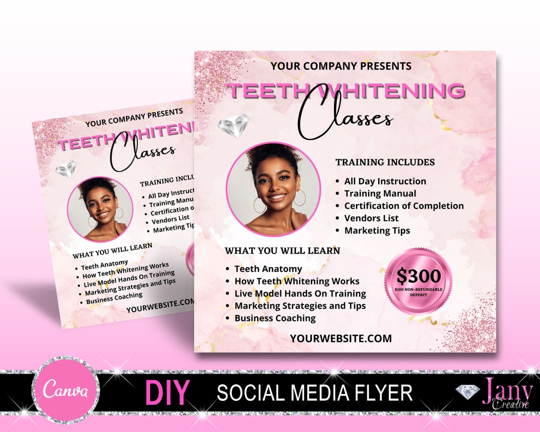 Teeth Whitening Flyer, Teeth Gems, Teeth Whitening Classes, Teeth