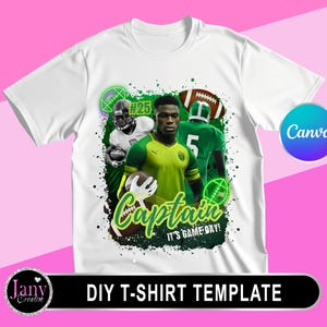 Football T Shirt Design | Football Game Day Design File | T-Shirt Design Template for Sublimation, DTF, or DTG Printing | Editable in Canva