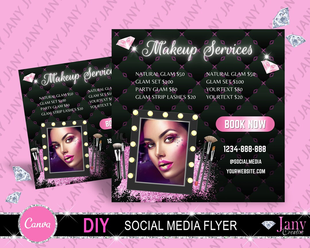 Makeup Price List Makeup Artist Prices Flyer Makeup Artist Etsy