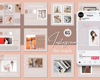 Instagram for Coaches, Instagram Template for Course, Instagram Branding for Business, Canva Template