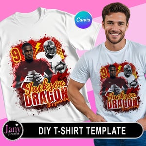 Football T Shirt Design | Football Game Day Design File | T-Shirt Design Template for Sublimation, DTF, or DTG Printing | Editable in Canva