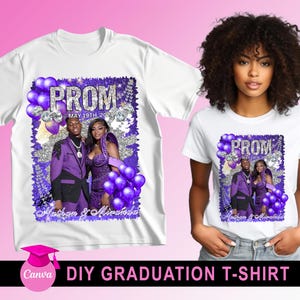 Prom Send Off T Shirt Design, Purple  Glitter Tshirt, Editable in canva, 2025 Prom T Shirt Design Template, Perfect for Sublimation