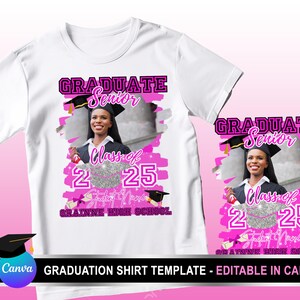 Senior Night Shirt, Graduation T Shirt Design, Editable in Canva, 2025 Graduation Family T Shirt Design, Easily Change Colors