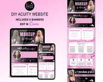 Makeup Acuity Template, Acuity Scheduling Template, Acuity Site Template, Appointment Booking Site, Beauty Acuity Booking Site
