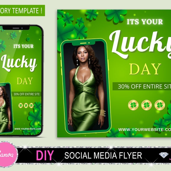 St Patrick Day Flyer, Lucky Sale Flyer, Boutique Flyer, You are in Luck Flyer, St Patrick’s Day Sale Flyer, Social Media Flyer