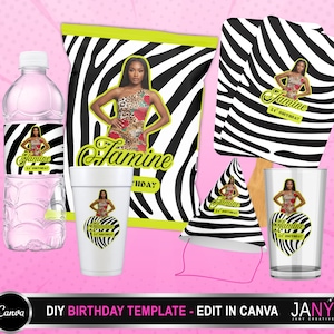 Party Pack , Birthday Bundle, Teen Adult Birthday Party Favor, Party Fan Template, Party Hat Template, Party Pack, Birthday SZN