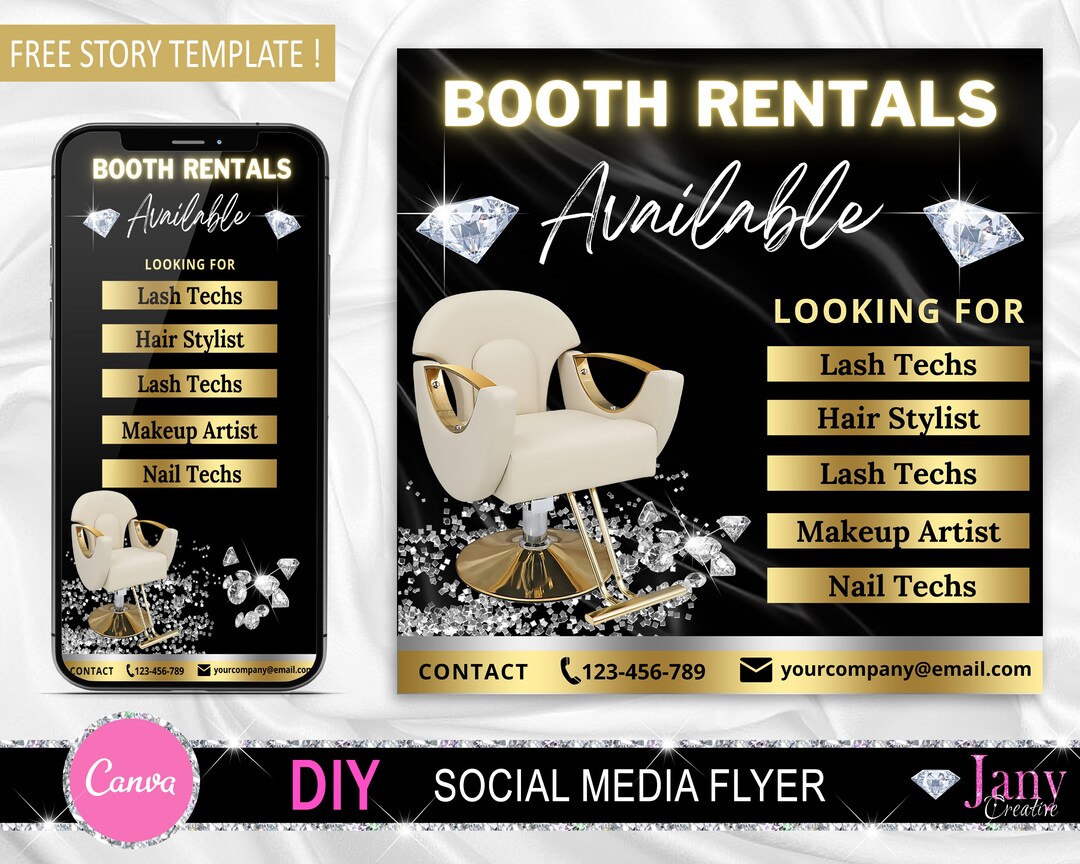 Booth Rental Flyer, Salon Booth Rental Flyer, Hair Flyer, Salon Flyer