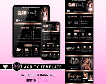 Acuity Scheduling Template| Hair Stylist Acuity Scheduling | Makeup Acuity Buchungswebsite | Friseur, Nagel, Lash Tech, Maskenbildner