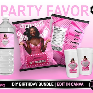 Party Pack, That Girl Birthday Template Bundle, Birthday Girl, Adult Birthday Party Favor, Roulette Party Pack,  Roulette Please Birthday