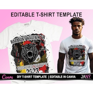 Editable Homecoming Shirt Design File, Football T Shirt Design, T-Shirt Design Template for Sublimation, DTF, or DTG Printing | Canva