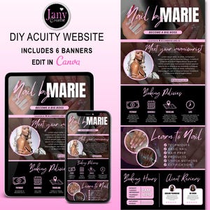 DIY Nail Acuity Scheduling Templates, Acuity Site Template,  Acuity Website Template,  Appointment Booking Site, Nail Tech Acuity Template