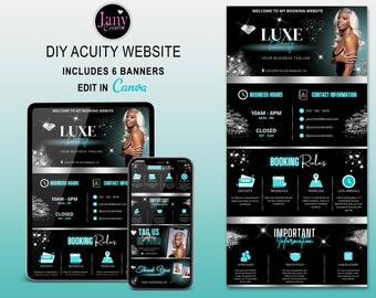 Acuity Scheduling Template, Hair Salon Acuity, Lash Acuity Template, Acuity Booking Site, Booking Site Template