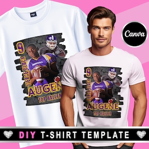 Football T Shirt Design | T-Shirt Design Template for Sublimation, DTF, or DTG Printing | DIY T-Shirt Design Template | Editable in Canva