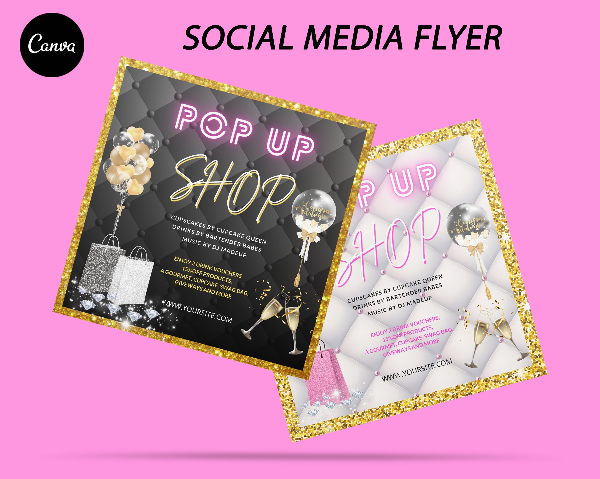 Event Flyer Pop Up Shop Flyer Pop Up Shop Sip And Shop | Etsy