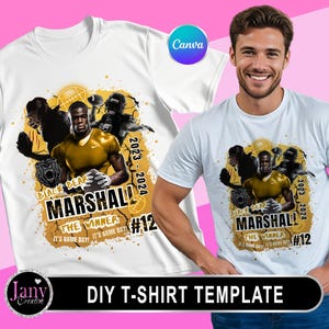 Football Game Day Design File, Football T Shirt Design, Football Celebration, Personalized Design Your Own, Editable in Canva