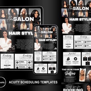 Luxury Acuity Scheduling Template Hair, Hair Stylist Acuity Scheduling Template, Hair Stylist Branding, Hair Stylist Website, Hair website