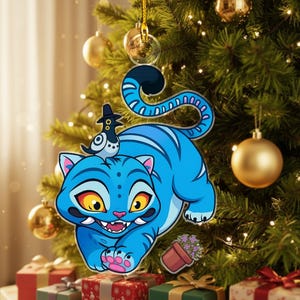 KPop Demon Hunters Derpy Tiger and Bird Ornament, Kpop Demon Hunter Derpy Tiger, Derpy and Sussy, Huntrix Christmas Ornament Decor
